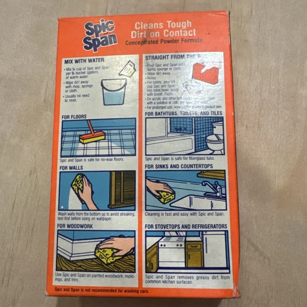 Spic and Span VTG Multi-Purpose Cleaner Concentrated Powder Half‎ Full 1987